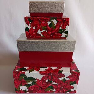 Lot of 4 Strong Nesting Christmas Boxes